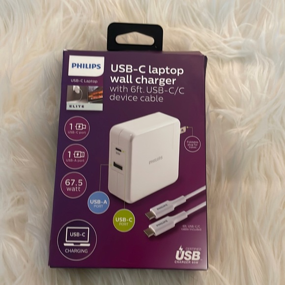 Never Used Philips USB-C Laptop wall charger - Picture 1 of 2